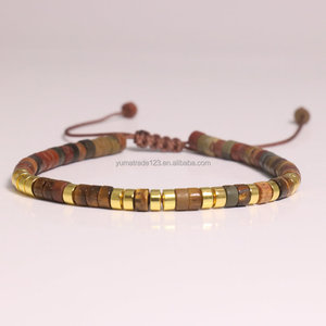 Pulsera de Turquesa Africana Natural, Ojo de Tigre y Musgo, Tejida a Mano, Ajustable, Estilo Picasso EmperorJewelry para Mujeres y Hombres, Uso Diario - Product Image 5