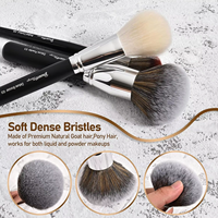 Ensemble de 34 pinceaux de maquillage professionnels avec poils synthétiques/de chèvre, pinceaux plats, manche en bois, pour le visage et les yeux, plusieurs produits inclus