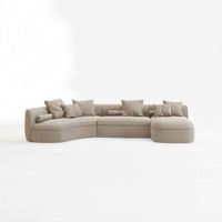 Halbmond-Sofa-Set Bodensofa Samt-Sofa in Blau