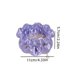Scatola portaoggetti da scrivania di lusso leggero a forma di fiore, contenitore organizer da donna, ciotola porta gioielli - Product Image 3