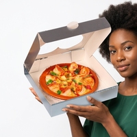 Emballage pour pizza personnalisé de haute qualité, impression quadricolore, logo personnalisé, matériaux de qualité alimentaire, boîte à pizza