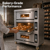 Four à sole électrique industriel en acier inoxydable, machine de cuisson numérique intelligente pour restaurant et cuisine, 3 niveaux, 6 plateaux