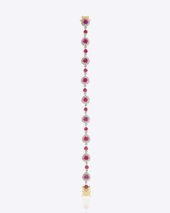 Scarlet Heirloom <b>Bracelet</b> Elegant Luxury Red <b>Gemstone</b> Inspired <b>Bracelet</b> Vintage Designer Fashion Jewelry Premium Gold Tone Chain - Product Image 1