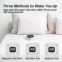 Réveil portable à piles avec bruit blanc. Vibre, Aide au sommeil, Convient pour chambre/voyage, Aide aux malentendants