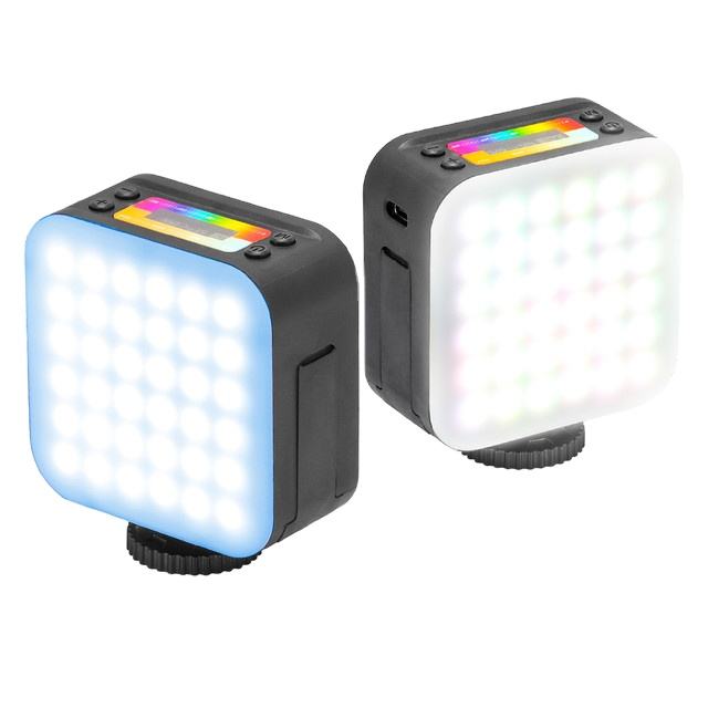 Hongdak Wholesale Double Sides 360 Rotation Full Color Mini Portable LED Camera Lights Magnetic RGB Video Fill Light