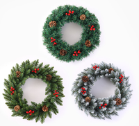 Guirlande de Noël artificielle de 40/50/60 cm pour porte d'entrée, décoration de Noël pour la maison et les fêtes