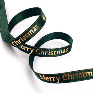 Pita Grosgrain Mewah Berkualitas Tinggi untuk Natal, Lebar 4cm (1,5 Inci), Satin dengan Cetakan Foil Emas dan Perak - Product Image 4