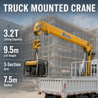 Camion grue 4x2 3.2T avec grue télescopique de 9,5 m de hauteur de levage, moteur Euro VI de 130 CV pour les services de sauvetage routier