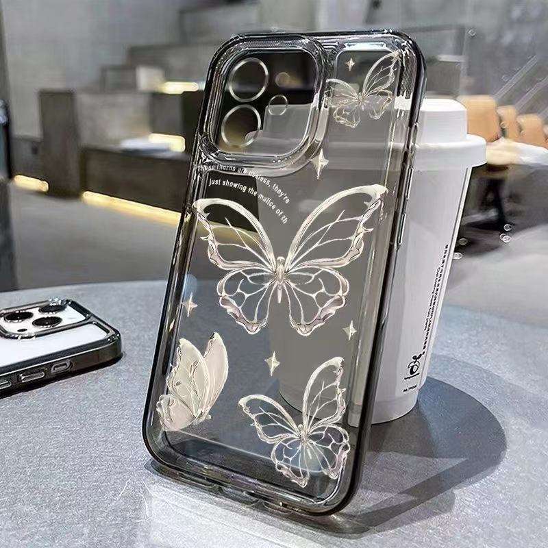 Space Case - Translucent Gray - Full Screen Butterflies