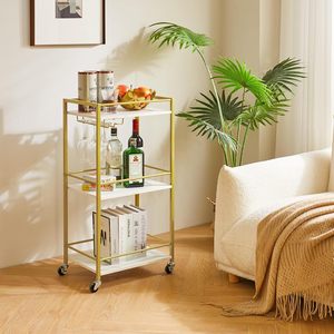 Cross-border household three-layer mobile dining <b>cart</b>, multi-functional beverage <b>storage</b>, simple and large capacity trolley - Product Image 3