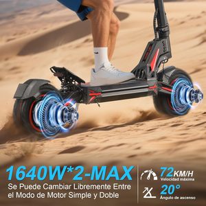 Livraison gratuite Mexique Colombie Trottinette pliable pour adultes G4 3280W Moteur double puissance 72KM/H Autonomie 70KM Batterie 20.8AH 150kg Étanche - Product Image 2