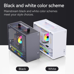 SNOWMAN CS013 Mid-Tower Pc Case Diseño de vidrio lateral con mango Carcasa de aleación de aluminio negro, compatible con fuente de alimentación frontal de - Product Image 2