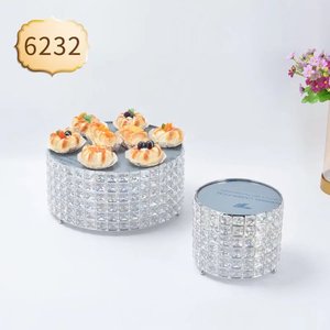 Elegante soporte de pastel de cristal de 5 capas, espejo superior, Metal, oro, plata, hierro, profesional, <span class=keywords><strong>boda</strong></span>, cumpleaños, soporte de exhibición, caja embalada - Product Image 3