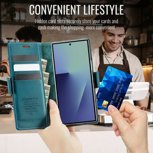 Caseme RFID กระเป๋าสตางค์แม่เหล็กสำหรับ Samsung <span class=keywords><strong>Z</strong></span> Fold 7 6 5 <span class=keywords><strong>4</strong></span>เคสหนังหรูหราไมโครไฟเบอร์ฝาพับสำหรับ Samsung <span class=keywords><strong>Z</strong></span> พับ7 - Product Image 3