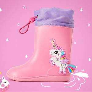 Botas de lluvia para niños con cordón, ligeras, duraderas, impermeables y antideslizantes, bonitas Botas de lluvia de plástico de PVC para exteriores con <span class=keywords><strong>dibujos</strong></span> animados - Product Image 4