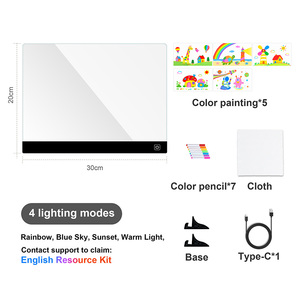 Doodle Glow <span class=keywords><strong>LED</strong></span> 记事板 USB 供电 RGB 发光 <span class=keywords><strong>LED</strong></span> 儿童绘图板，带支架，7 个记号笔，13.8*10 英寸干擦板 - Product Image 5