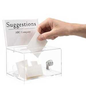 Caja de colección de tarjetas de visita acrílicas, caja de votación, caja de opinión pública que se puede insertar con folleto y cerradura - Product Image 6
