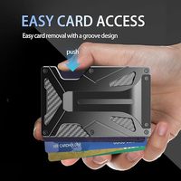 Nouveau design intégré en métal RFID antivol brosse portefeuille fonction téléphone portable porte-carte magnétique