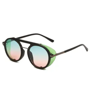 1960 new retro sunglasses men's and women's fashion ins wind street shot reflective steampunk sunglasses