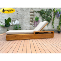 Ensemble de canapés de jardin Hangkai en teck moderne avec coussins imperméables et mousse à séchage rapide – Mobilier d'extérieur pour ferme, cour, parc, hôtel