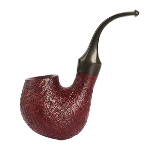 Bent Tobacco Pipe Italian Burl Wood Handmade For Men - Product Image 1