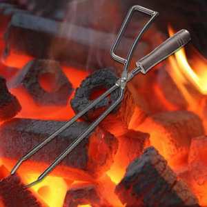 <span class=keywords><strong>Pince</strong></span> à charbon de <span class=keywords><strong>bois</strong></span> en fer pour camping en plein air, cisailles pour feu de camp, barbecue, <span class=keywords><strong>bois</strong></span> de chauffage, accessoires pour ensembles de cheminée - Product Image 1