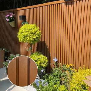 Panneau mural en WPC à grain de bois co-extrudé, extérieur et panneaux de plafond en WPC, panneau mural extérieur, revêtement <span class=keywords><strong>d</strong></span>écoratif - Product Image 5