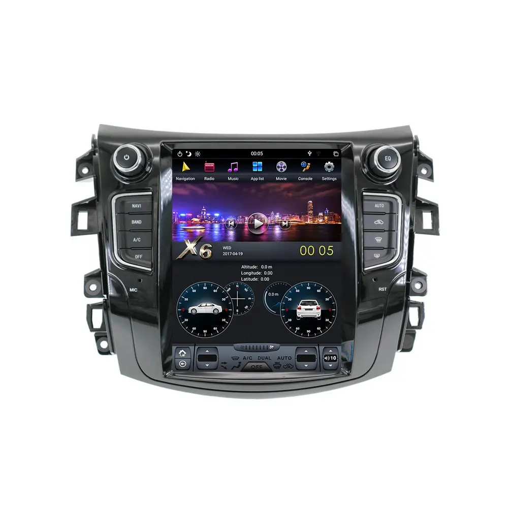 Android 9.0 GB Carro Tesla 64 NP300 Multimedia Radio Player Auto Navegação GPS Para Nissan 2014-2018