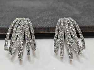 Luxury Round Brilliant Lab Grown Diamond Hip Hop <b>Stud</b> <b>Earrings</b> for Women 925 Sterling <b>Silver</b> Gold Plated Fine Jewelry Keepsake - Product Image 1