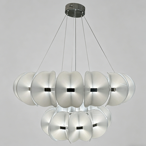 Lustre moderne en acrylique blanc Mengbo, luminaire suspendu créatif en forme de nuage LED, lumière chaude 3000K, dimmable, pour la maison/l'hôtel - Product Image 1