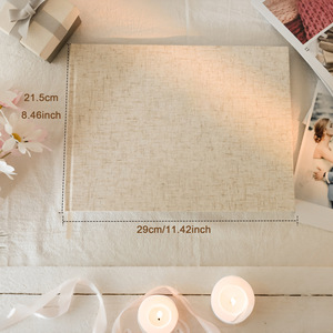 Álbum de Fotos de Lino en Blanco para DIY con Logotipo en Lámina Dorada, Diario de Viaje, Cuaderno de Bocetos, Planificador de Bodas, Libro de Invitados para Niñas - Product Image 3
