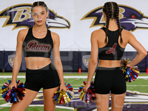 Soutien-gorge de sport personnalisé pour femme, haute qualité, directement de l'usine, avec strass, respirant et anti-humidité, idéal pour le cheerleading et le fitness - Product Image 3