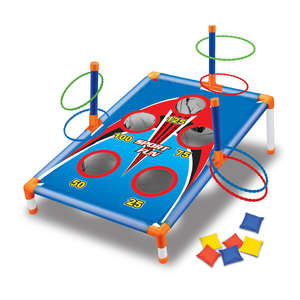 屋内屋外プレイゲームおもちゃカスタムボウリングゲームラックおもちゃガーデン投げリングスポーツおもちゃ2in1ビーンバッグトスゲームボード - Product Image 1