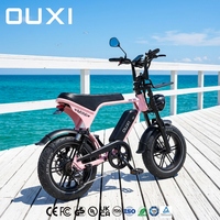 Vélo de ville électrique hybride OUXI 250W 36V avec batterie amovible, 7 vitesses, cadre mini Fat Bike V8, entrepôt UE pour les trajets quotidiens