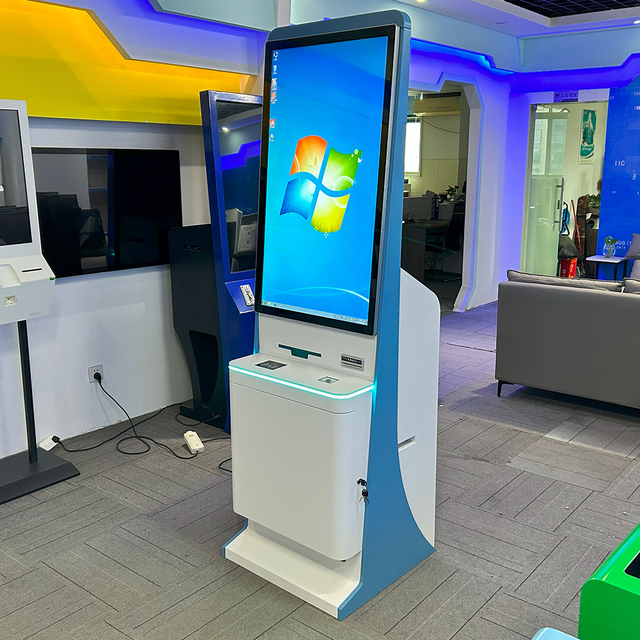 43-Inch Android Touch Screen SDK Enabled Self-Service Kiosk with A4 Printer QR Scanner Barcode Reader Floor Standing Design