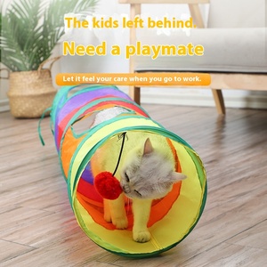 Vente en gros Coloré Pliable Chat Trou Nid Roulant <span class=keywords><strong>Dragon</strong></span> Tunnel Jouer Chat Jouet Pet Fournitures avec Balle Type - Product Image 4