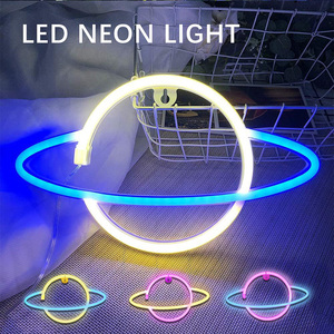 <span class=keywords><strong>Lampe</strong></span> néon LED en forme de planètes, applique murale, luminaire décoratif idéal pour une chambre à coucher - Product Image 2