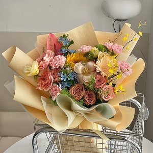 Papel francés retro con relieve de rosas de Versalles, papel gofrado de 100g de grosor, papel para empaque de flores - Product Image 2