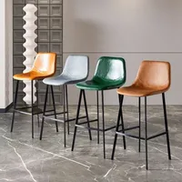 Chaise de bar moderne en métal empilable, légère, durable et écologique avec pieds en fer pour usage commercial à la maison, au bureau et à l'hôtel