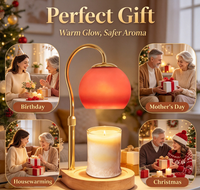 Lampe chauffe-bougie électrique avec minuterie et variateur d'intensité, idéale comme décoration d'intérieur, cadeau pour Thanksgiving et Noël