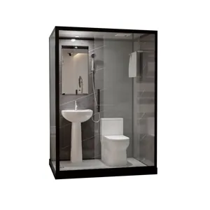 SMC Prefab ห้องน้ำสแควร์รอบทั้งหมดในหนึ่งโมดูลาร์เสร็จสมบูรณ์ห้องอาบน้ำห้องโดยสารที่มีห้องน้ำและแสง Modular ห้องอาบน้ำฝักบัวฝัก