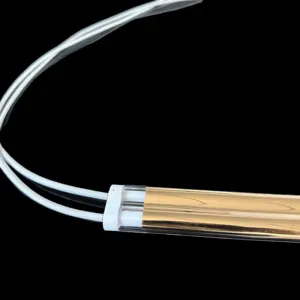 Industrial Electric Quartz midium wave Ir twin tube gold Infrared Halogen Heating Lamp