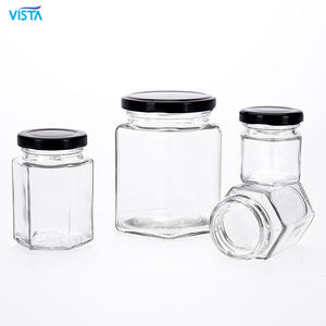 للبيع من مصنع فيستا برطمان من الزجاج السداسي المضلع لصلصة العسل وصلصة الجوز المخلل مع - Product Image 2