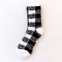 Chaussettes en tricot pour femme, chaussettes courtes, noires et blanches, rayées, idée cadeau pour l'hiver, tendance, livraison gratuite