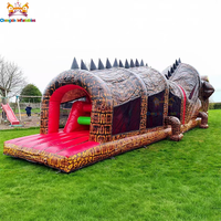 Parcours d'obstacles gonflable géant sur le thème des animaux pour enfants et adultes, en PVC, capacité 300 kg, garantie 3 ans