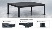 Pergola extérieure en aluminium à lames orientables, auvent imperméable motorisé avec télécommande, taille personnalisée, directement de l'usine