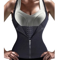 Faja pour femme avec fermeture éclair, gilet amincissant à bretelles réglables, 4 baleines en acier, pour la récupération post-partum, contrôle du ventre, gaine sculptante