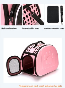 กระเป๋าใส่สัตว์เลี้ยงแบบนุ่มทำจากเหล็กทำจากโพลีเอสเตอร์ EVA มีซิปปิดสำหรับสัตว์เลี้ยงขนาดเล็กและแมว - Product Image 5