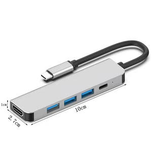 Adaptador Multipuerto <span class=keywords><strong>USB</strong></span> <span class=keywords><strong>C</strong></span> para <span class=keywords><strong>MacBook</strong></span> Pro/<span class=keywords><strong>Air</strong></span>, 4K30HZ HDTV, 100W PD, 3 Puertos <span class=keywords><strong>USB</strong></span>-A 5Gbps/480Mbps, Transferencia de Datos, 100% en Stock - Product Image 3