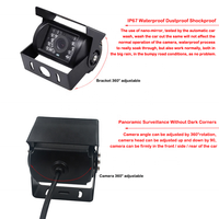 Caméra de recul pour voiture Firecore X-01 18 LED infrarouges AHD USB VISION NOCTURNE BSD Double caméra de rétroviseur latéral Caméras de sécurité pour bus DVR 24V